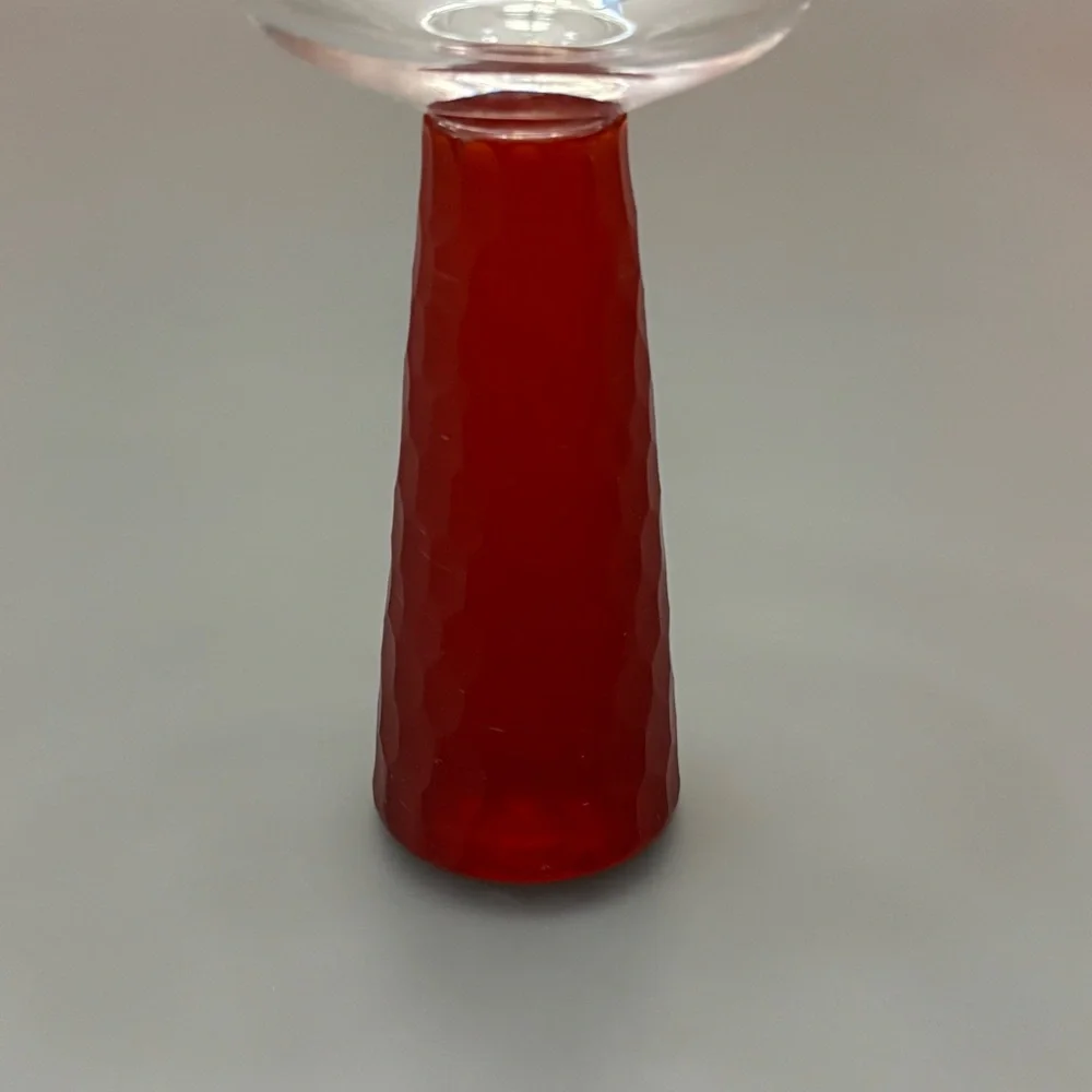 Grand Mariner Cocktail Margarita Glass with Red Honey Comb Stem Vintage 1990s